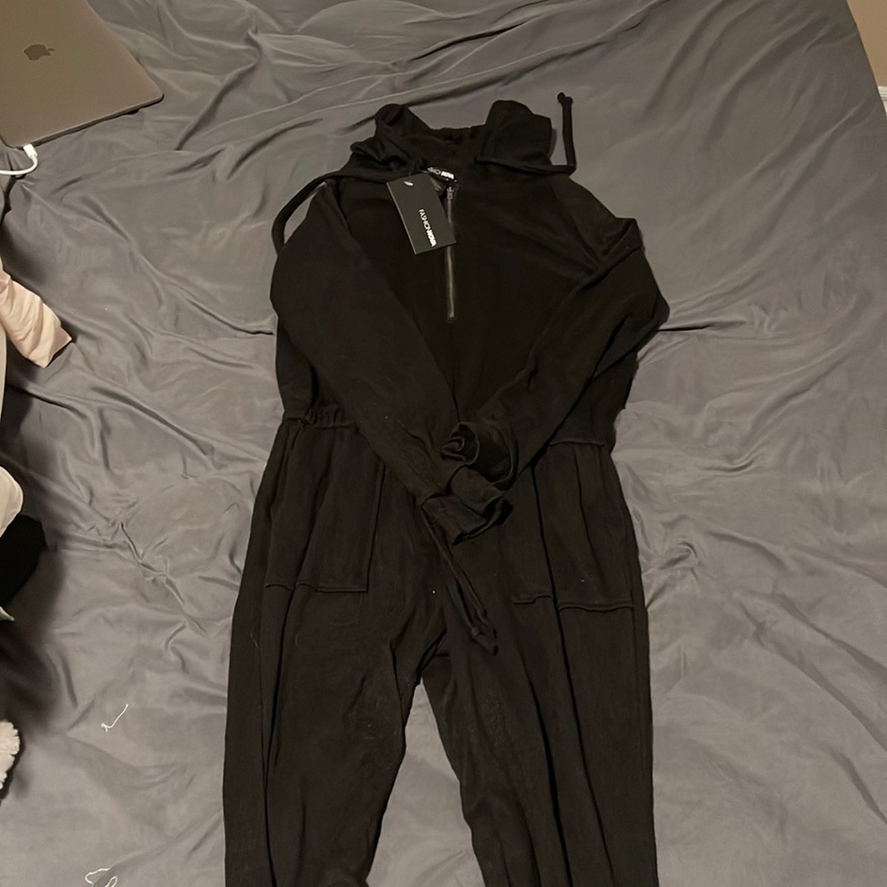 Fashion Nova black sweater jumpsuit